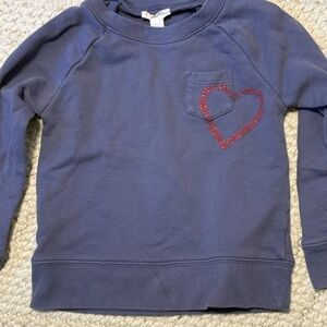 Crewcuts Purple Sweatshirt with Glitter Heart, size XS